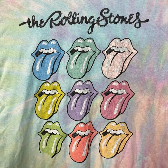 The Rolling Stones Hot Lips Pop Art Rock Pastel Tie Dye XL - Picture 3 of 5